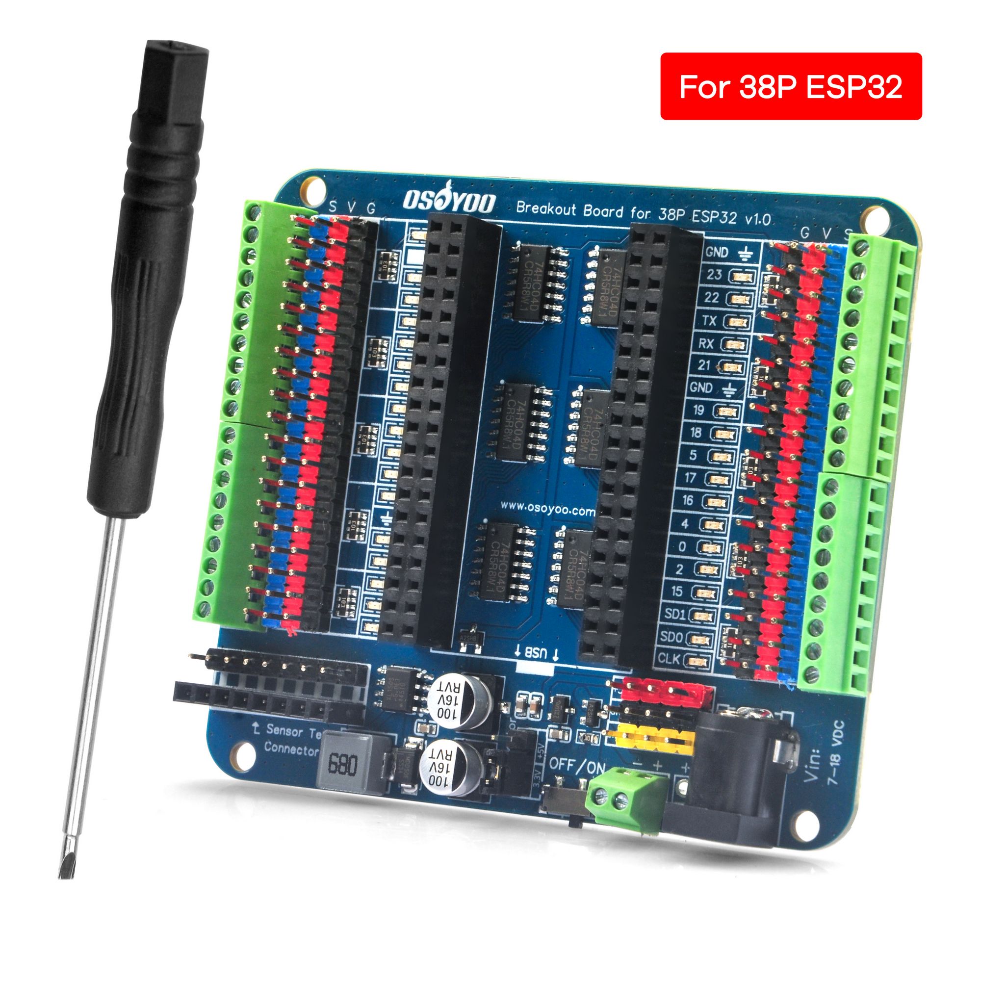 Nodemcuv2 - Placa de conexión OSOYOO para ESP32-WROOM/WROVER