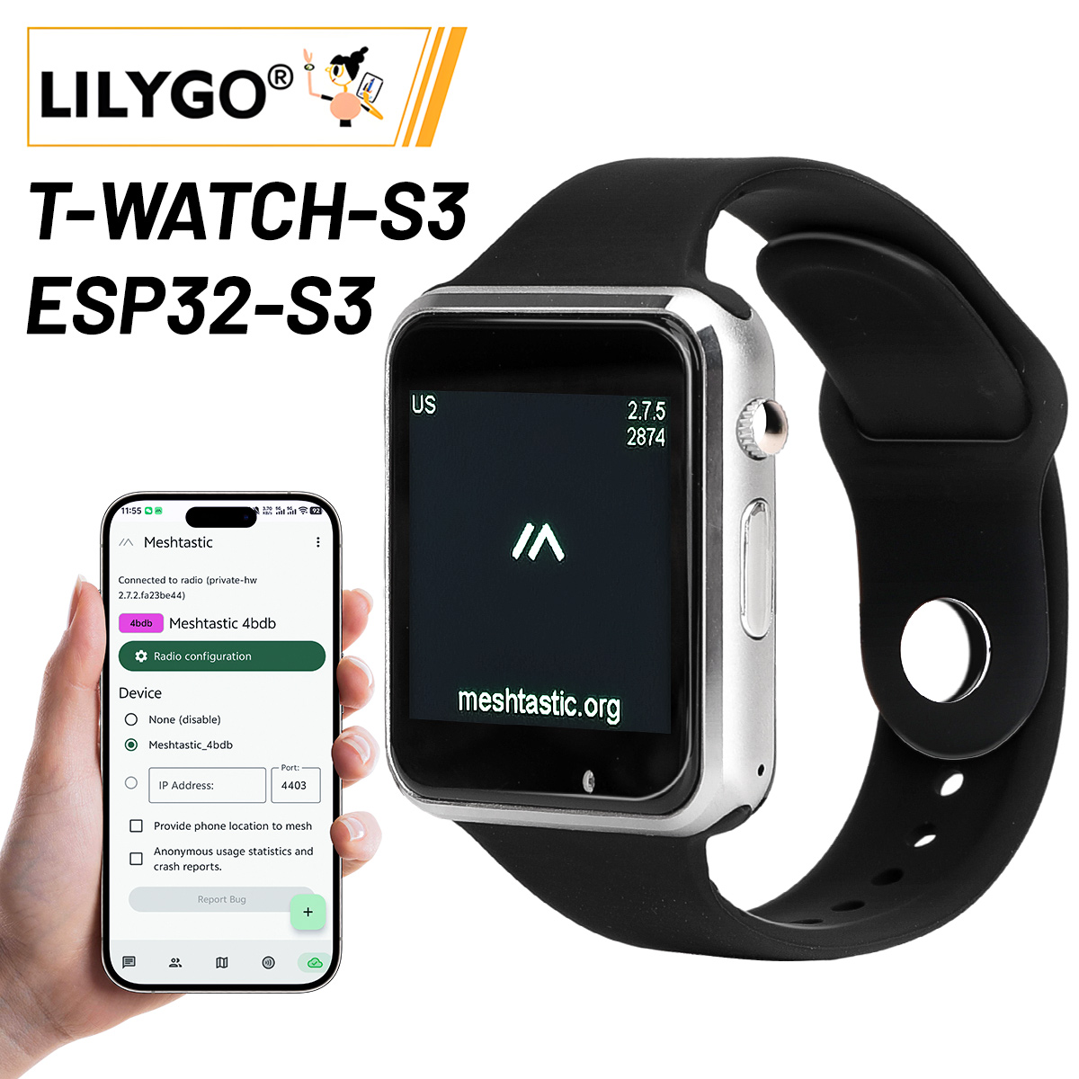 Ttgo T Watch - LILYGO T Watch S3 Lora rastreador